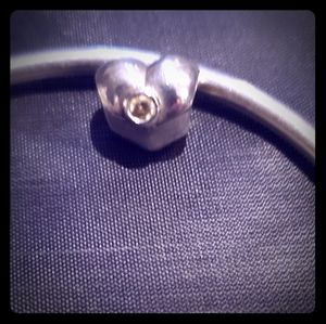 Heart Charm with white crystal